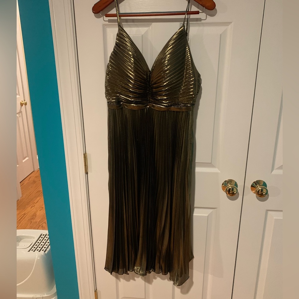 Metallic gold cocktail dress